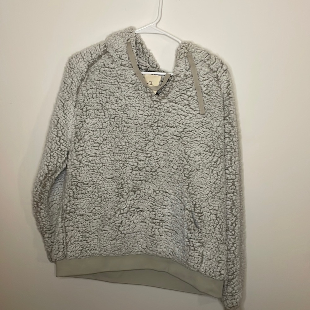 Light Grey/White Wool-Like Hoodie